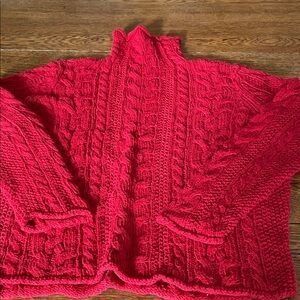 Ralph Lauren Red Cable Knit Turtleneck Sweater Womens XL